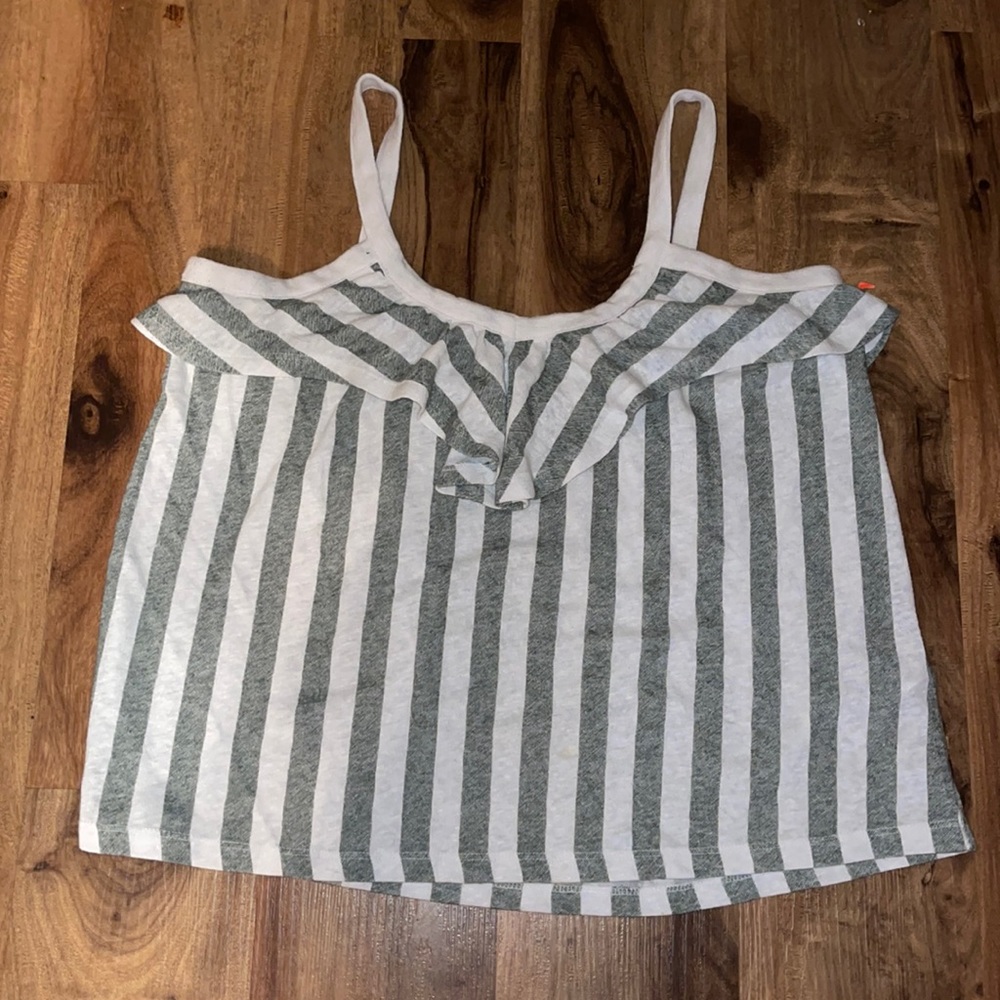 Old Navy Women’s Ruffled Blouse Tank Top with Stripes